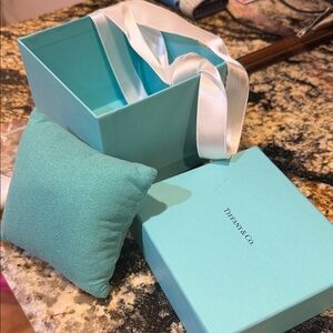 Tiffany & Co. Robin's Egg Blue Gift Box with pillow and ribbons